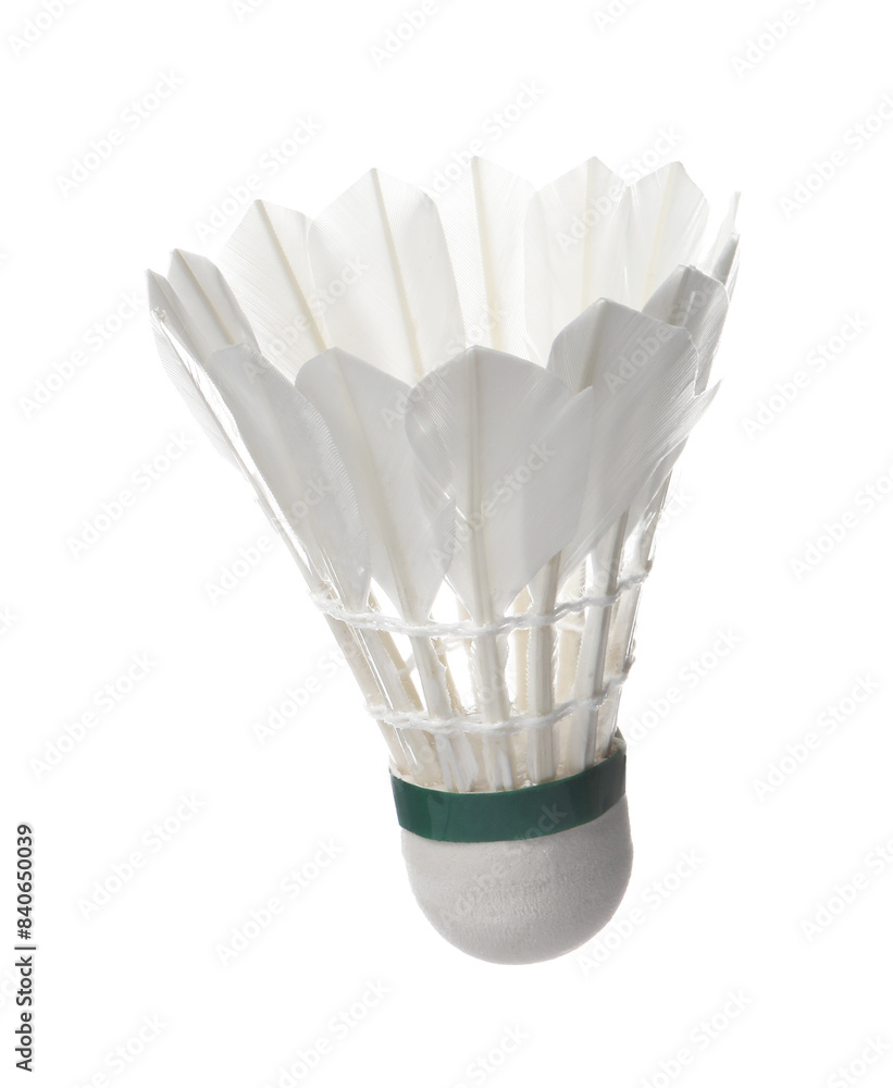 One feather badminton shuttlecock isolated on white One feather badminton shuttlecock isolated on white