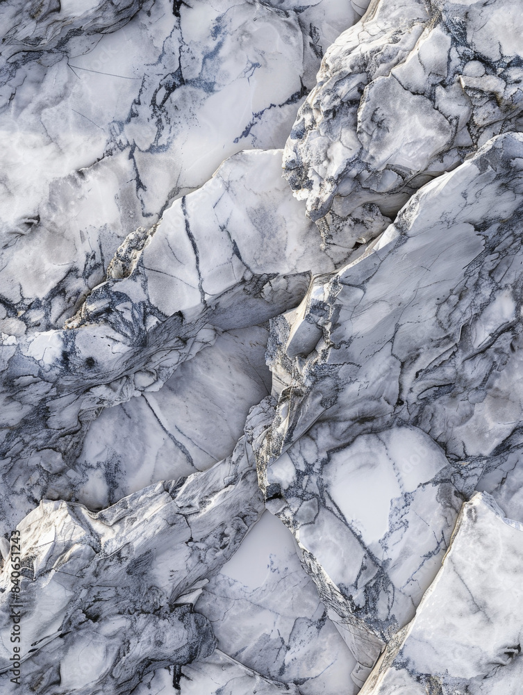 a polished white marble slab with intricate grey veining. a polished white marble slab with intricate grey veining.