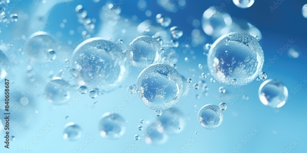 A collection of bubbles suspended in mid-air A collection of bubbles suspended in mid-air