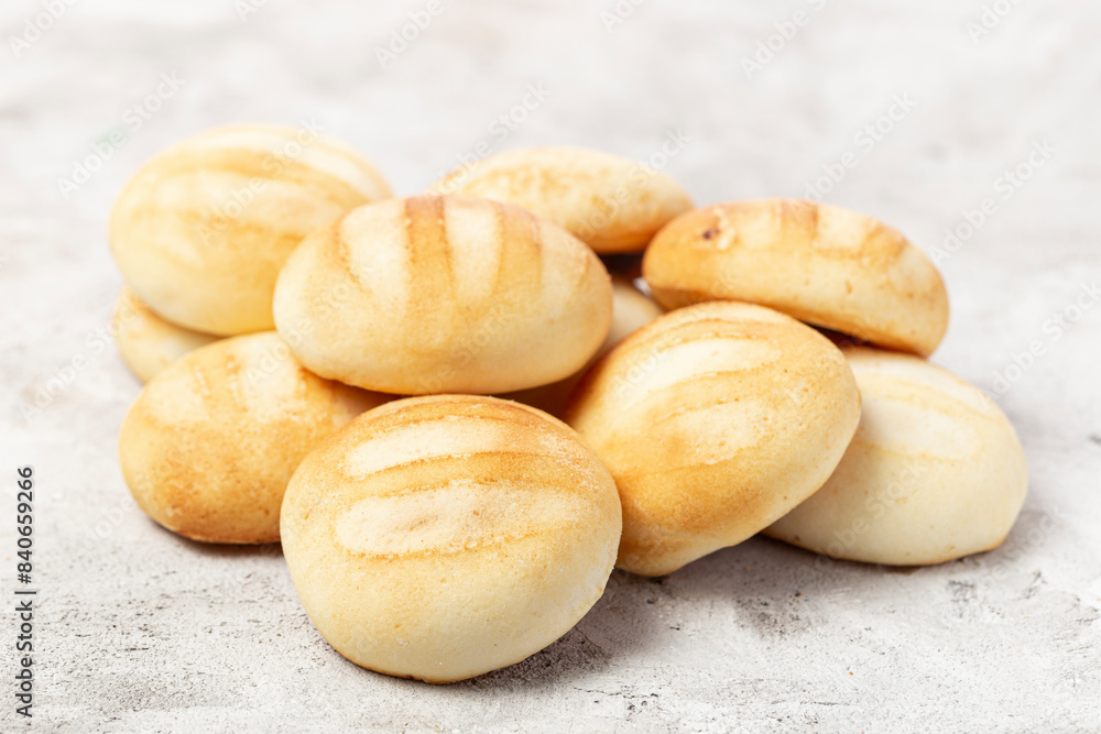 Delicious and nutritious almojabanas or pandebono, a food based on cassava flour and cheese Delicious and nutritious almojabanas or pandebono, a food based on cassava flour and cheese
