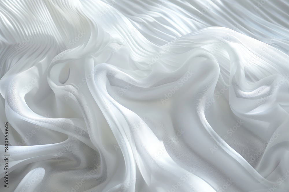 Fototapeta premium Futuristic White Gradient Textiles. Abstract Background of Modern Fabric Design.