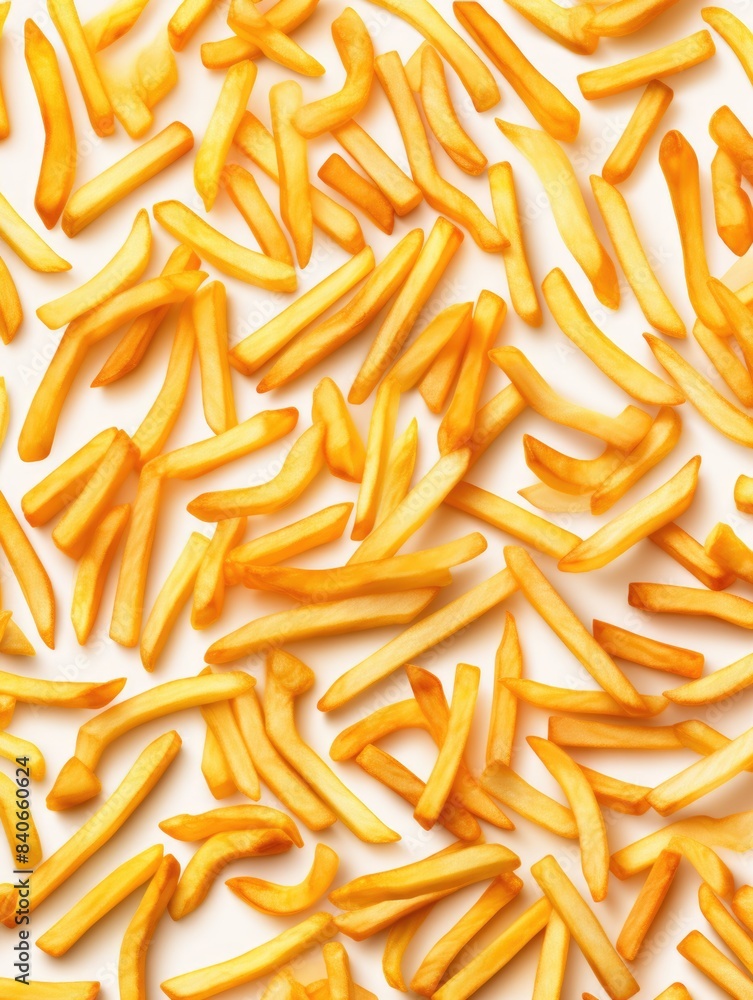 Obraz premium A plate of french fries sitting on a table, ready to be enjoyed