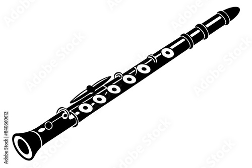  aria flute silhouette vector illustration