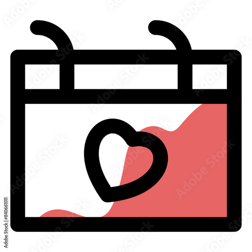 vector icon calendar, date, time, wedding day, love, schedule