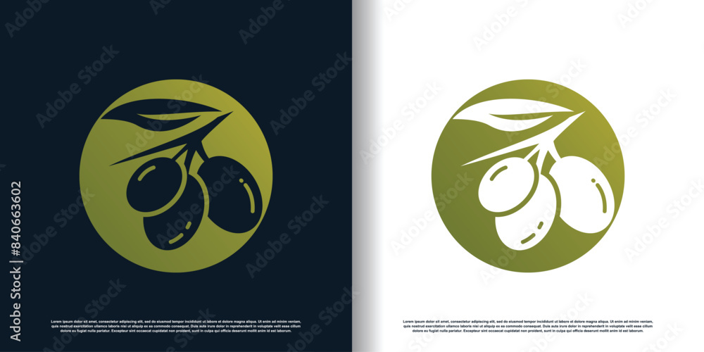 Olive logo design vector with modern concept Premium Vector Olive logo design vector with modern concept Premium Vector