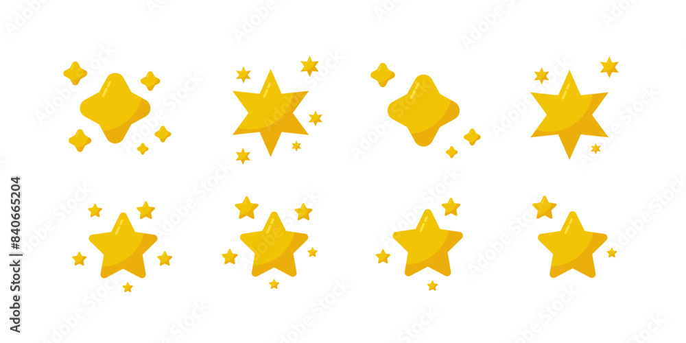 Gold stars set isolated on a white background
Gold stars set isolated on a white background