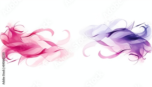 pink purple wave smoke on white © gomgom