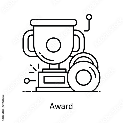 Award vector outline icon style illustration. Symbol on White background EPS 10 File