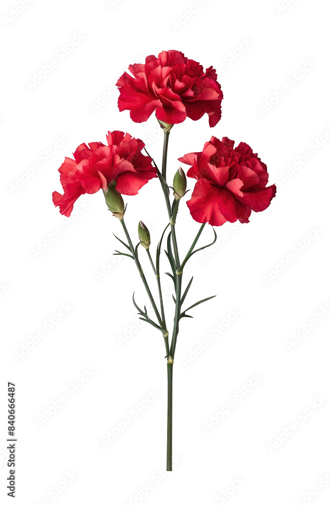 Red Carnations isolated on transparent background Red Carnations isolated on transparent background