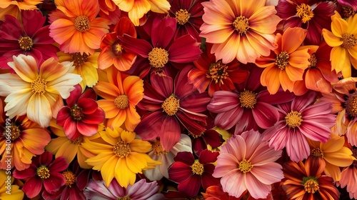 top view of bouquet arranged of coreopsis flowers