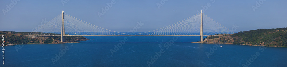 Fototapeta premium Sea views of the Bosphorus. Large bridges near the city of Istanbul.