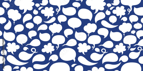 Speech Bubbles Flat vector isolated on blue background