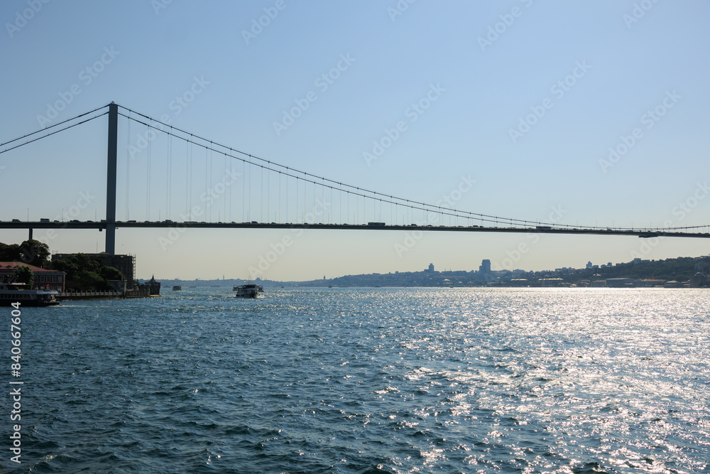 Sea views of the Bosphorus. Large bridges near the city of Istanbul. Sea views of the Bosphorus. Large bridges near the city of Istanbul.