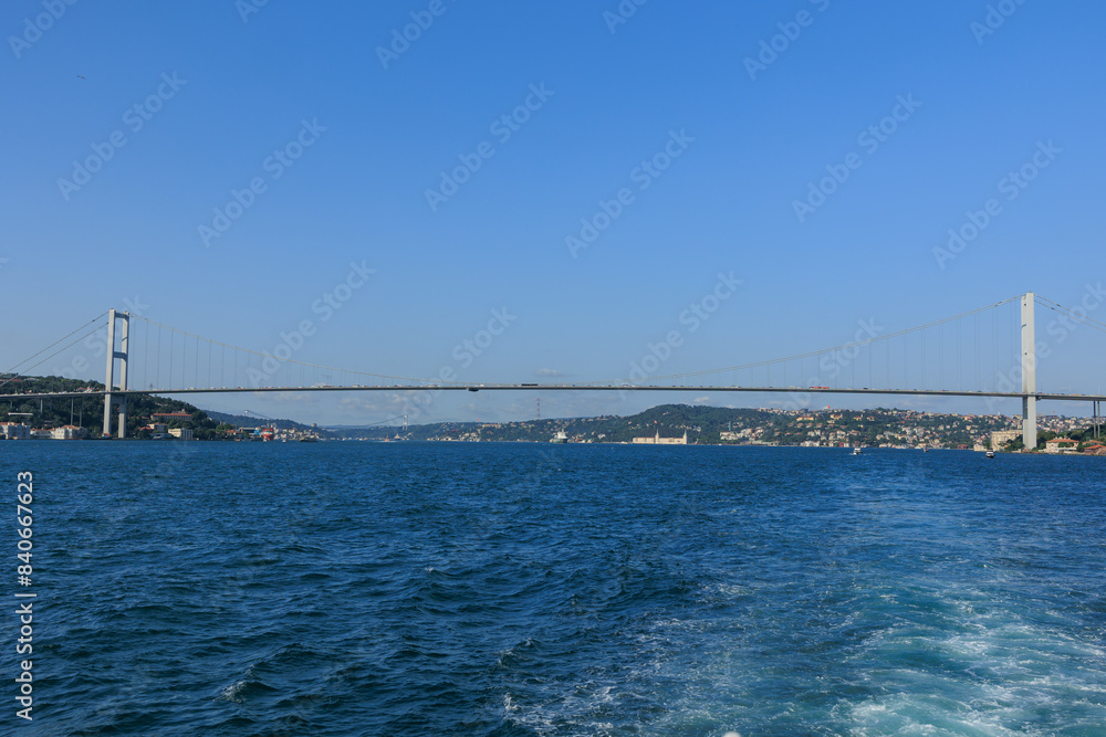 Sea views of the Bosphorus. Large bridges near the city of Istanbul. Sea views of the Bosphorus. Large bridges near the city of Istanbul.