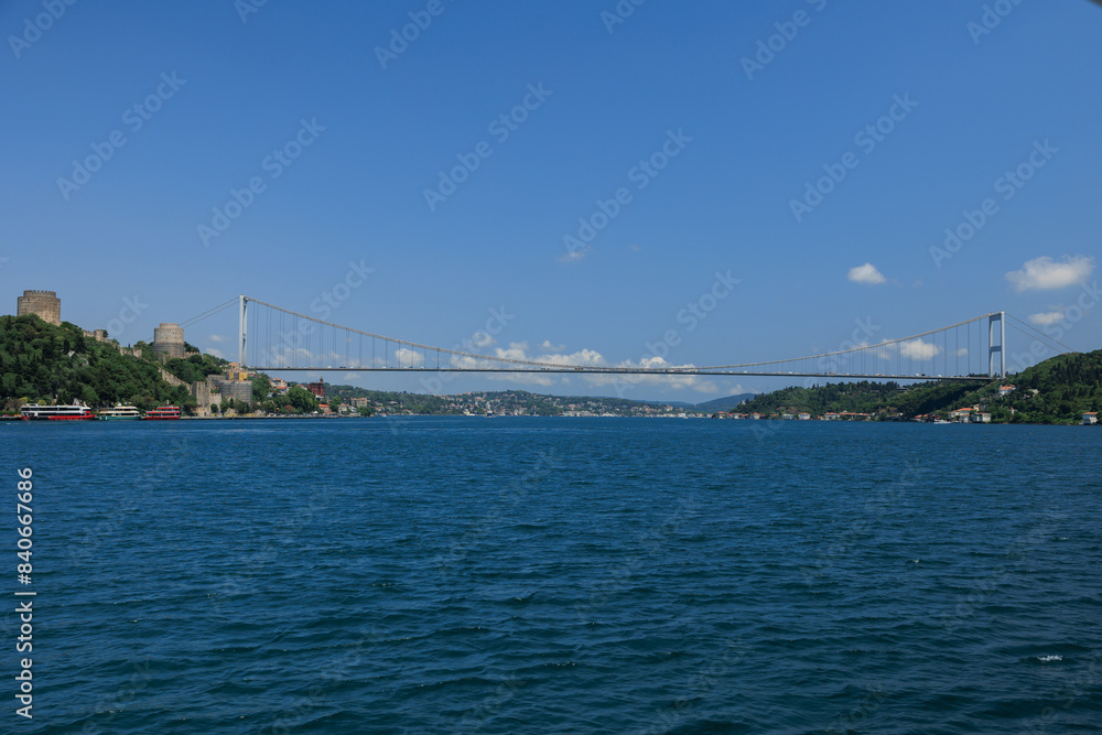 Sea views of the Bosphorus. Large bridges near the city of Istanbul. Sea views of the Bosphorus. Large bridges near the city of Istanbul.