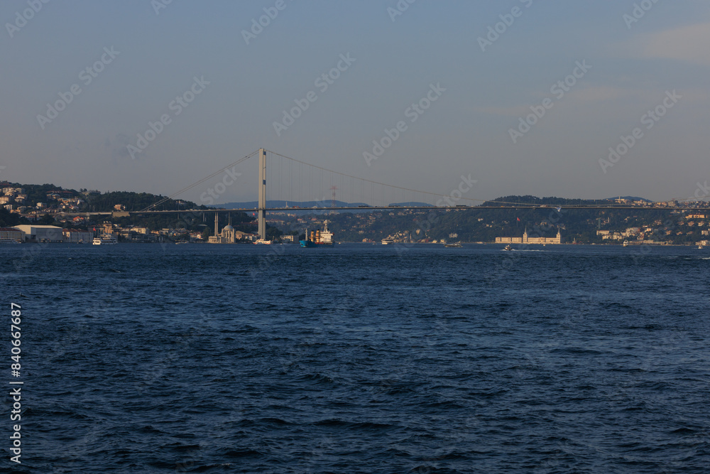 Sea views of the Bosphorus. Large bridges near the city of Istanbul. Sea views of the Bosphorus. Large bridges near the city of Istanbul.