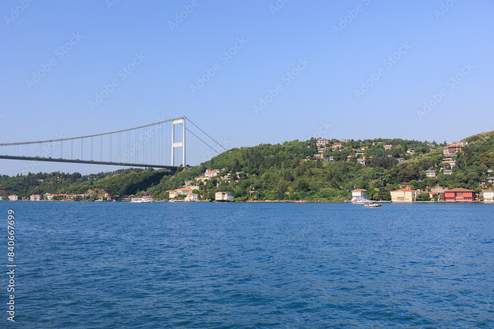 Sea views of the Bosphorus. Large bridges near the city of Istanbul. Sea views of the Bosphorus. Large bridges near the city of Istanbul.