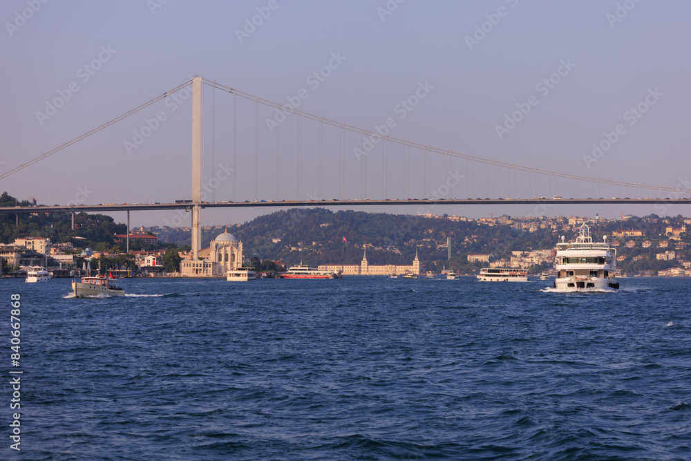 Sea views of the Bosphorus. Large bridges near the city of Istanbul. Sea views of the Bosphorus. Large bridges near the city of Istanbul.