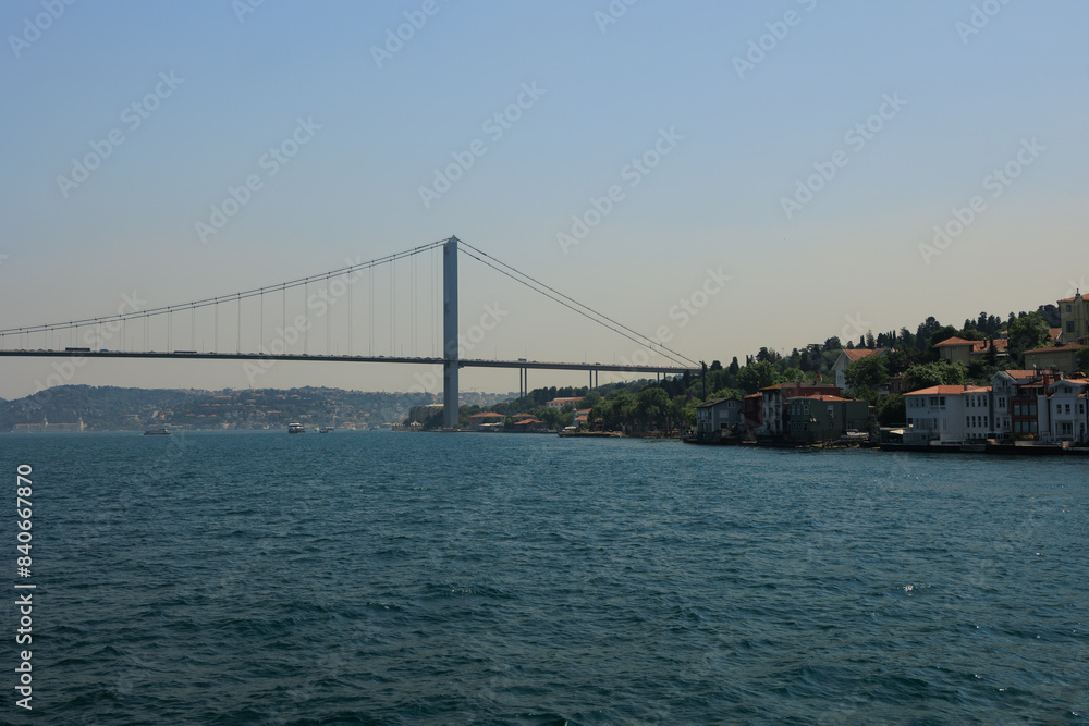 Sea views of the Bosphorus. Large bridges near the city of Istanbul. Sea views of the Bosphorus. Large bridges near the city of Istanbul.