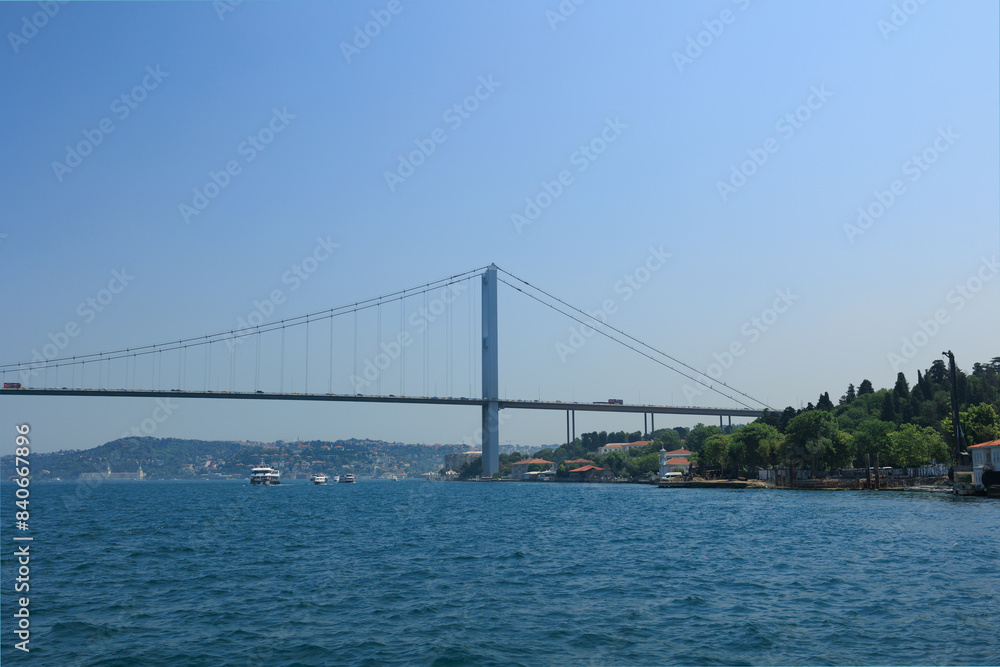 Sea views of the Bosphorus. Large bridges near the city of Istanbul. Sea views of the Bosphorus. Large bridges near the city of Istanbul.