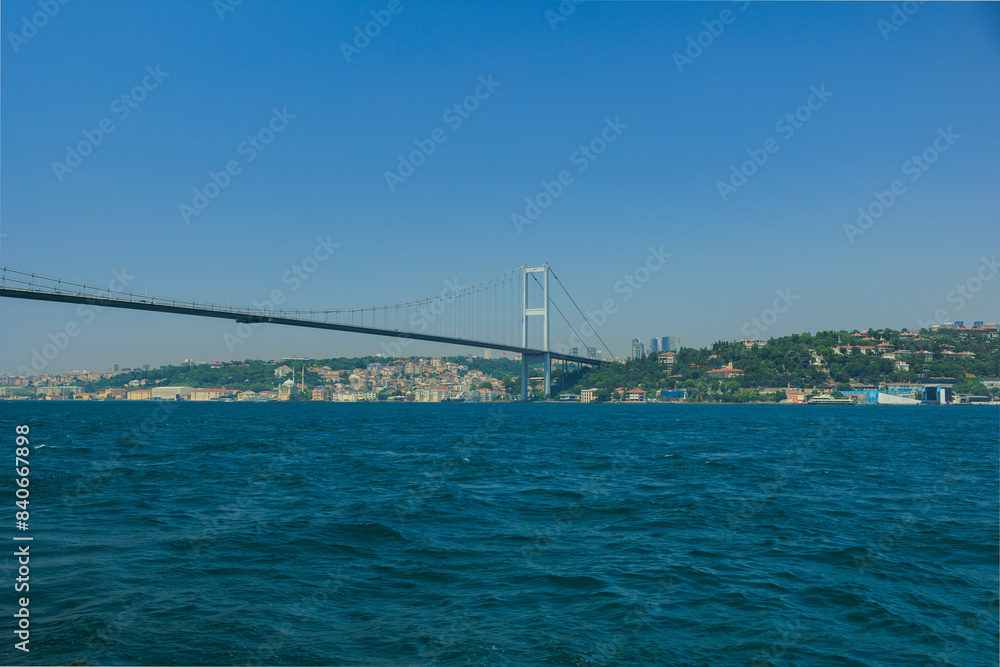 Fototapeta premium Sea views of the Bosphorus. Large bridges near the city of Istanbul.