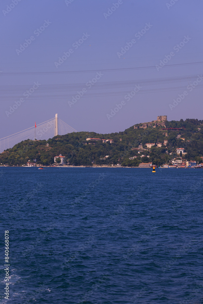 Sea views of the Bosphorus. Large bridges near the city of Istanbul. Sea views of the Bosphorus. Large bridges near the city of Istanbul.