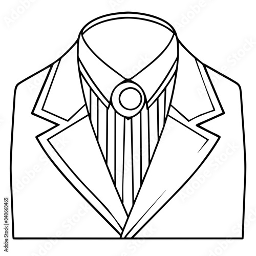 Elegant Gentleman's Attire: line drawing of classic tuxedo