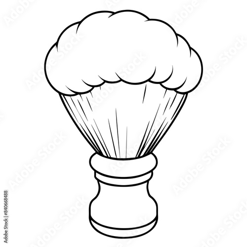  shaving brush with a detailed handle.