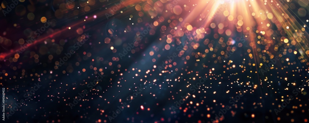 Fototapeta premium Light glare effect on black background