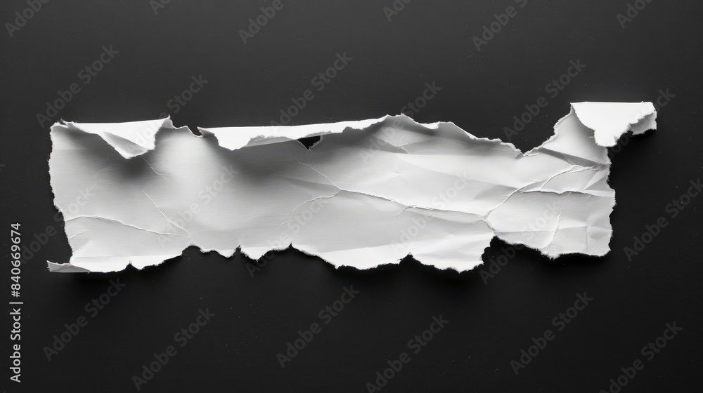 torn piece of white paper on black background torn piece of white paper on black background