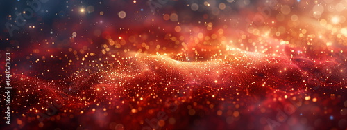 Abstract red and gold glitter bokeh background