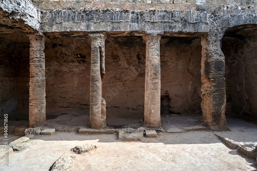 Royal Tombs - ancient burial chambers in underground caves in the city of Phapos photo