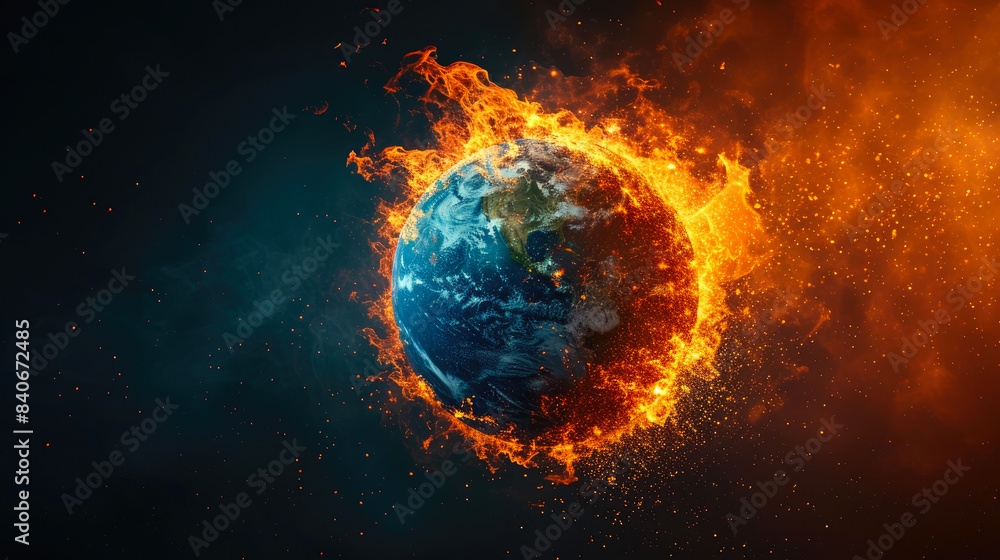 Fototapeta premium Burning Earth: Climate Crisis Visual