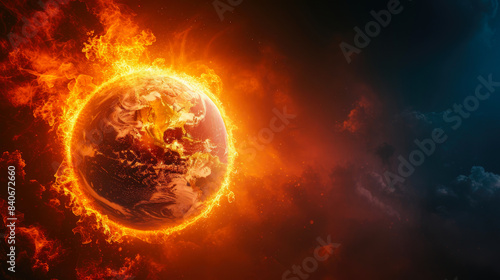 Scorching Earth: Climate Emergency Symbol