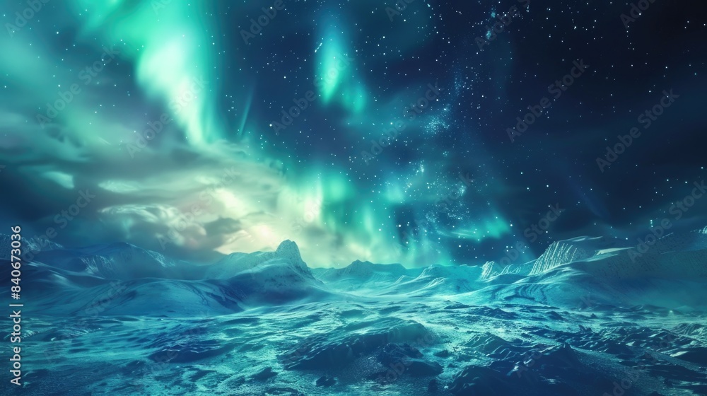 Aurora borealis, natural light display in the night sky, northern lights Aurora borealis, natural light display in the night sky, northern lights