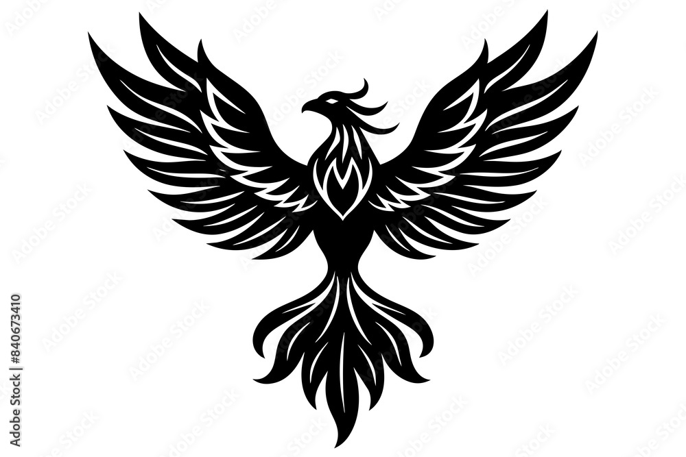 phoenix bird silhouette vector illustration phoenix bird silhouette vector illustration
