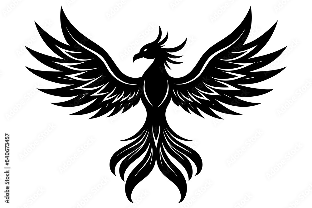 phoenix bird silhouette vector illustration phoenix bird silhouette vector illustration