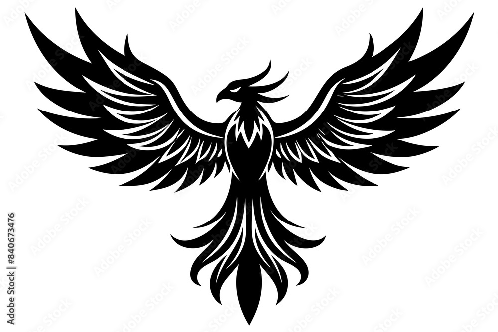 phoenix bird silhouette vector illustration phoenix bird silhouette vector illustration