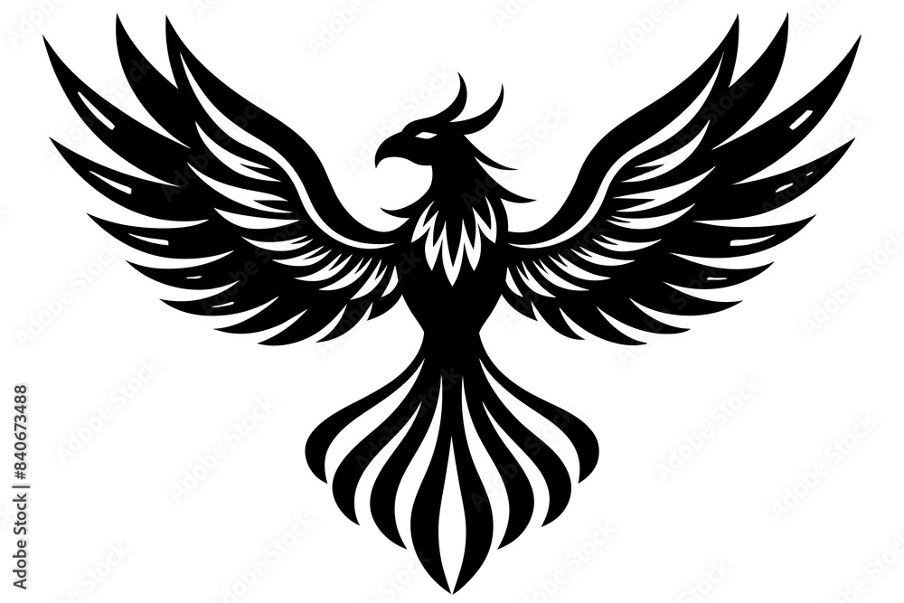 phoenix bird silhouette vector illustration phoenix bird silhouette vector illustration
