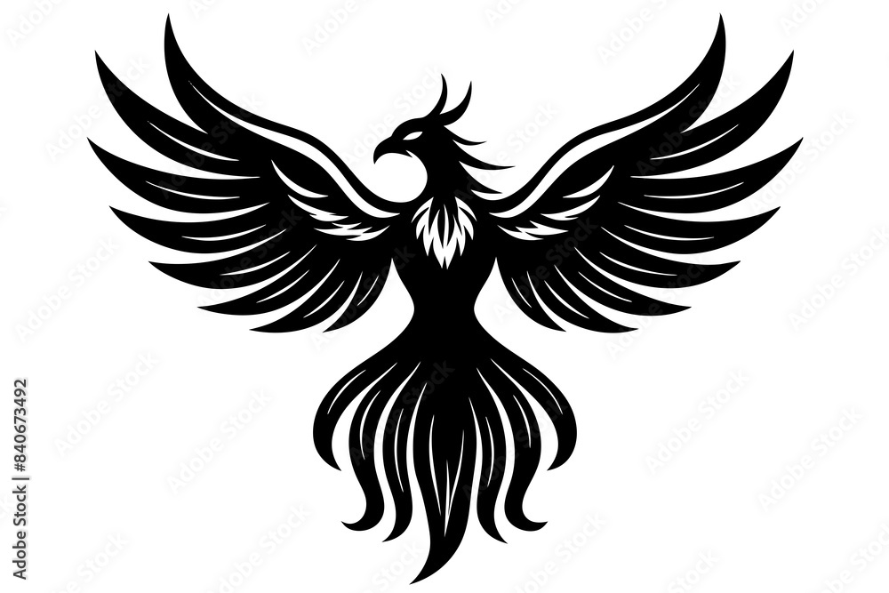 phoenix bird silhouette vector illustration phoenix bird silhouette vector illustration