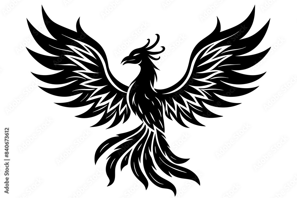 phoenix bird silhouette vector illustration phoenix bird silhouette vector illustration