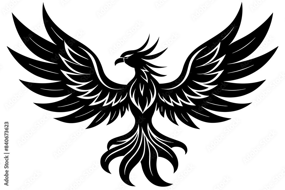 phoenix bird silhouette vector illustration phoenix bird silhouette vector illustration