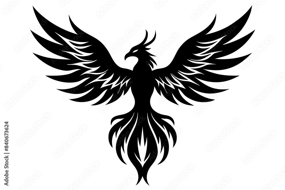 phoenix bird silhouette vector illustration phoenix bird silhouette vector illustration