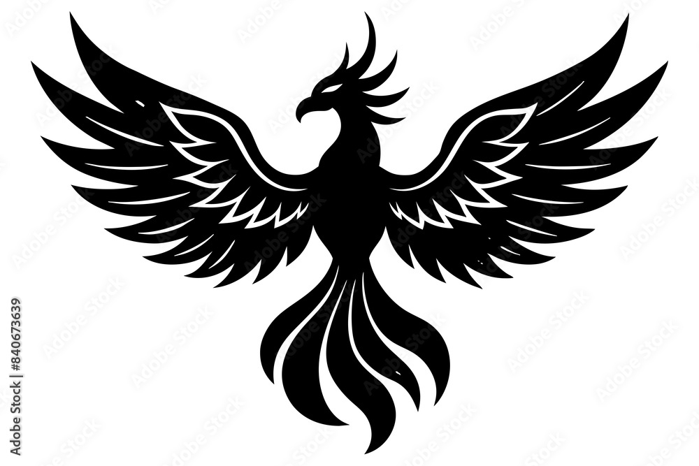 phoenix bird silhouette vector illustration phoenix bird silhouette vector illustration
