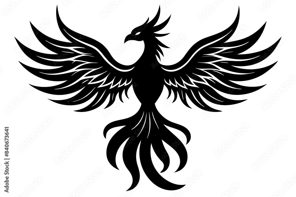phoenix bird silhouette vector illustration phoenix bird silhouette vector illustration