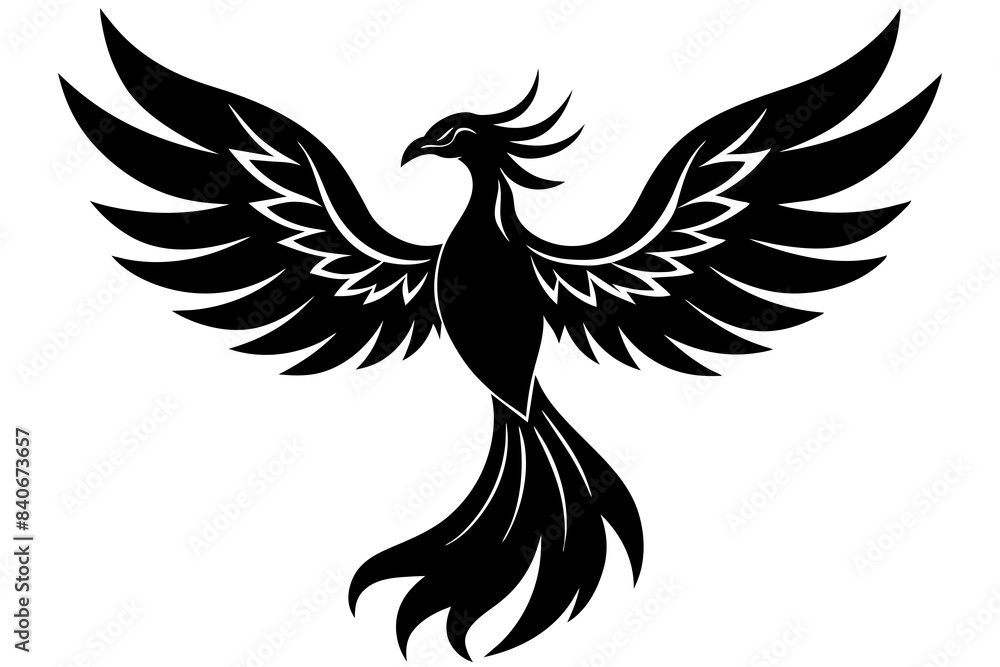 phoenix bird silhouette vector illustration phoenix bird silhouette vector illustration