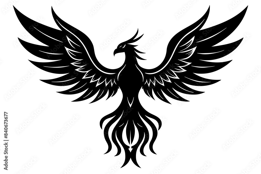 phoenix bird silhouette vector illustration phoenix bird silhouette vector illustration