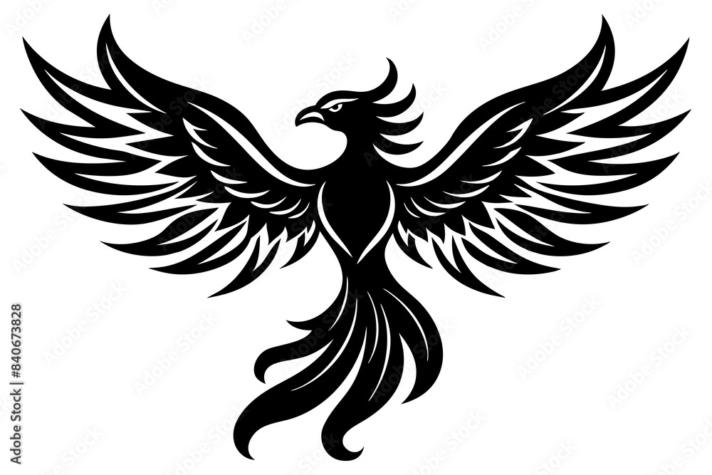 phoenix bird silhouette vector illustration phoenix bird silhouette vector illustration