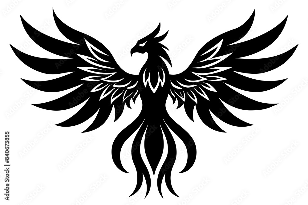 phoenix bird silhouette vector illustration phoenix bird silhouette vector illustration