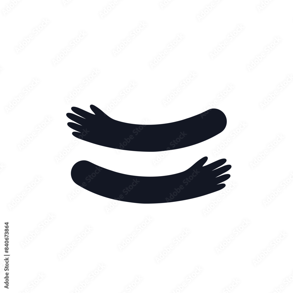 Hug hands logo icon sign Cute cartoon design Mercy concept Decorative element Doodle linear abstract style Fashion print for clothes greeting invitation card flyer banner poster cover brochure book ad Hug hands logo icon sign Cute cartoon design Mercy concept Decorative element Doodle linear abstract style Fashion print for clothes greeting invitation card flyer banner poster cover brochure book ad